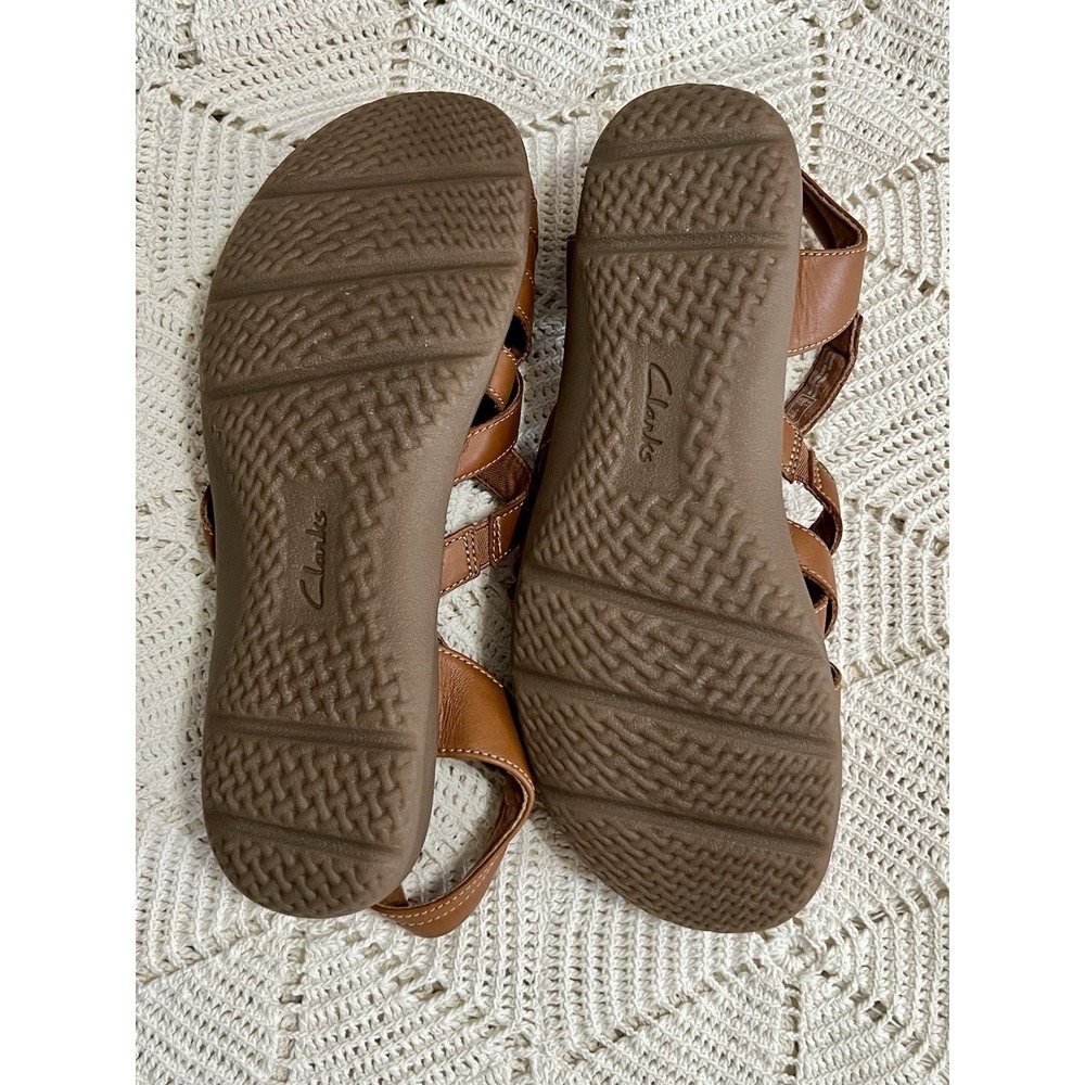 Clarks Elizabelle Sea Fisherman‎ Sandal Woman's 8.5 M Brown Leather Comfortable - Picture 4 of 8